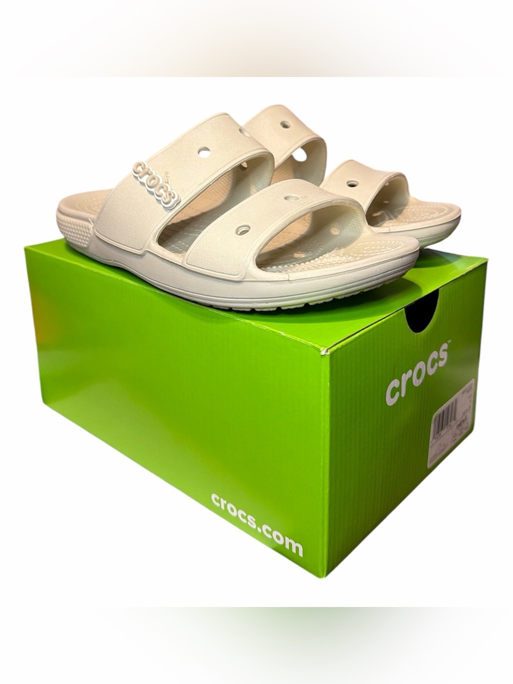 CROCS Dual-Strap Slide Sandals in Bone- Unisex